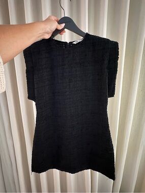 Zara Black Textured Mini Dress